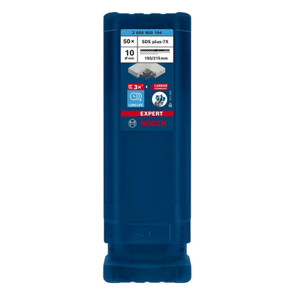 Bosch Expert SDS plus 7X marteau perforateur 10,0 x 215 mm 50 pièces (2608900194) 4 tranchants Technologie Carbure