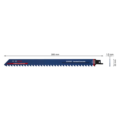 Bosch EXPERT Béton cellulaire S 1241 HM lame de scie alternative 300 mm 1 pièce (2608900410) Carbide Technology