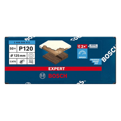 Bosch EXPERT C470 Schleifpapier 125 mm 8 Loch G 120 50 Stk. ( 2608900912 ) für Exzenterschleifer