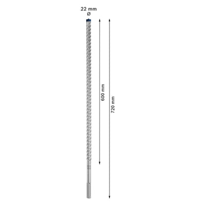 Bosch Expert SDS max 8X Hammerbohrer 22 x 720 mm ( 2608900235 ) für Stahlbeton Stein Carbide Technology