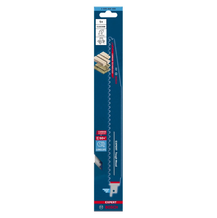 Lame de scie alternative Bosch Expert S 1242 KHM Tough Wood 300 mm 3 TPI (2608900406) Technologie Carbure