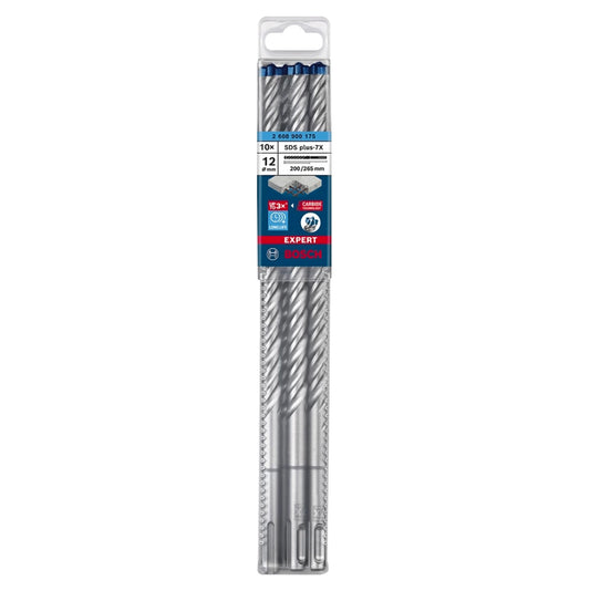 Bosch Expert SDS plus 7X Hammerbohrer 12 x 265 mm 10 Stk. ( 2608900175 ) 4 Schneiden Carbide Technology