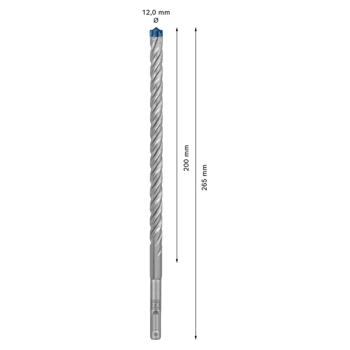 Bosch Expert SDS plus 7X Hammerbohrer 12 x 265 mm 10 Stk. ( 2608900175 ) 4 Schneiden Carbide Technology