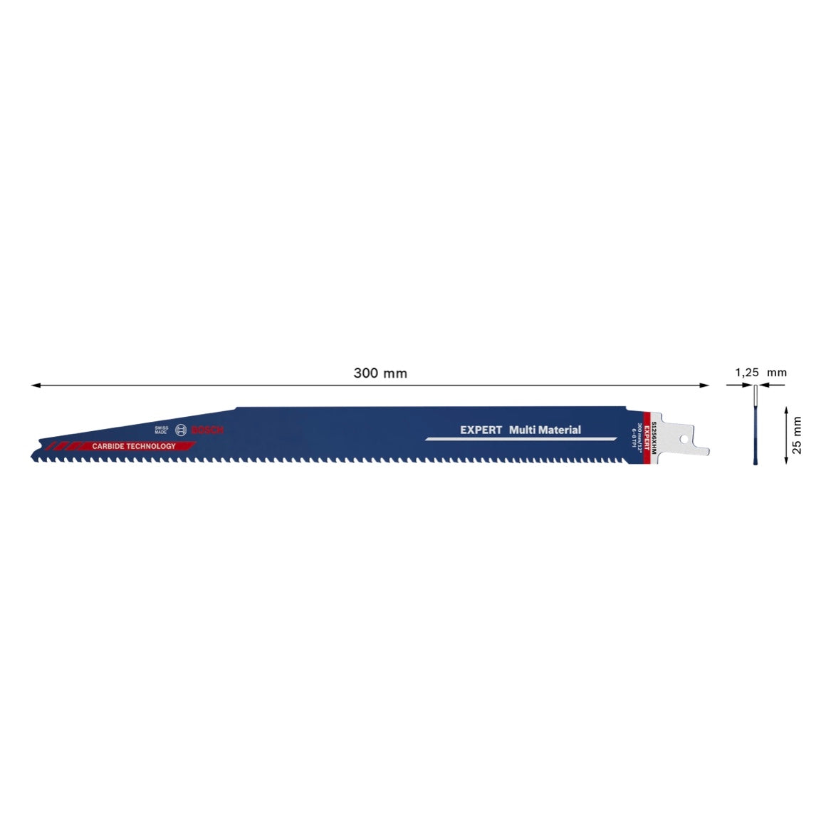 Bosch Expert S 1256 XHM Multi Material Säbelsägeblatt 300 mm 10 Stk. ( 2608900395 ) Carbide Technology