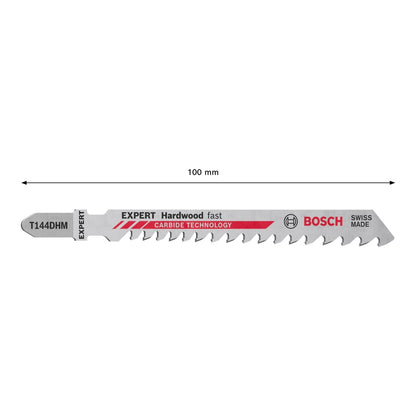 Bosch Expert T 144 DHM Hardwood Fast jeu de lames de scie sauteuse 3 pièces (2608900541) Carbide Technology