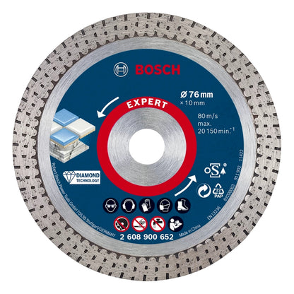 Disque à tronçonner diamanté Bosch Expert Hard Ceramic 76 mm 76 x 1,5 x 10 mm (2608900652) Diamond Technology - successeur du 2608615020