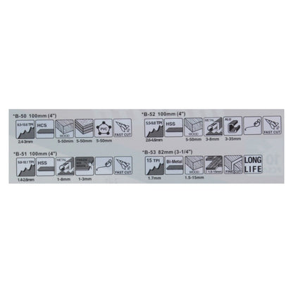 Makita Stichsägeblatt Sortiment B 2 Stk. ( 2x B-44426 ) 20 tlg. für Holz / Kunststoff / Metall / Parkett / Laminat