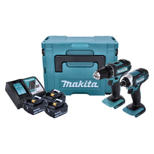 Makita DLX 2127 J1 Akku Combo Kit DDF 482 Z Akku Bohrschrauber + DTD 152 Akku Schlagschrauber + 3x Akku 3,0 Ah + Ladegerät + Makpac