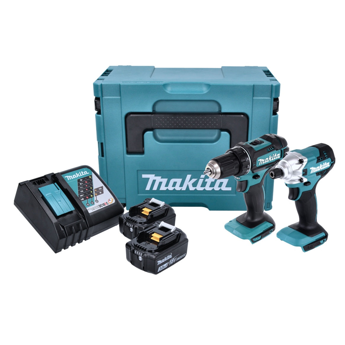 Makita DLX 2339 J Akku Combo Kit DDF 482 Akku Bohrschrauber + DTD 156 Akku Schlagschrauber + 2x Akku 3,0 Ah + Ladegerät + Makpac - Toolbrothers