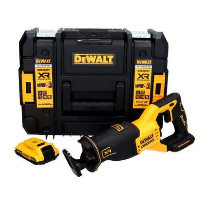 Scie alternative à batterie DeWalt DCS 382 NT 18 V sans balais + 1x batterie 2,0 Ah + TSTAK - sans chargeur