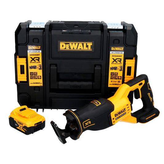 Scie alternative à batterie DeWalt DCS 382 NT 18 V sans balais + 1x batterie 5,0 Ah + TSTAK - sans chargeur