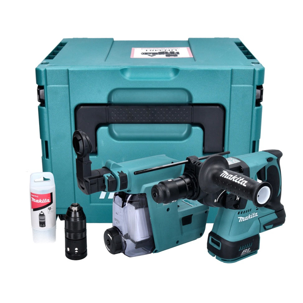 Makita DHR 243 ZJW Akku Bohrhammer 18 V 2,0 J SDS plus Brushless + Staubabsaugung + Makpac - ohne Akku, ohne Ladegerät