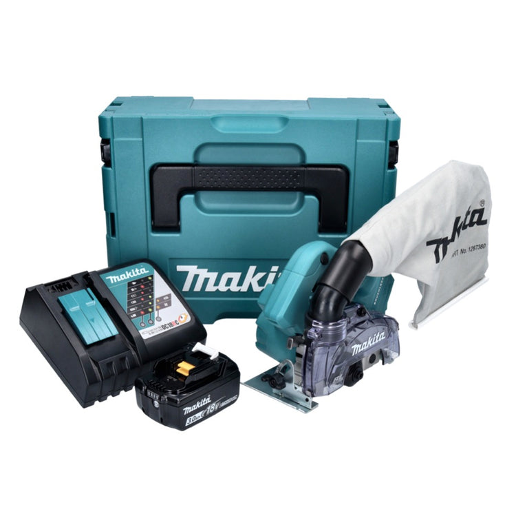 Makita DCC 500 RF1J Akku Diamantschneider 18 V 125 mm Brushless + 1x Akku 3,0 Ah + Ladegerät + Makpac - Toolbrothers