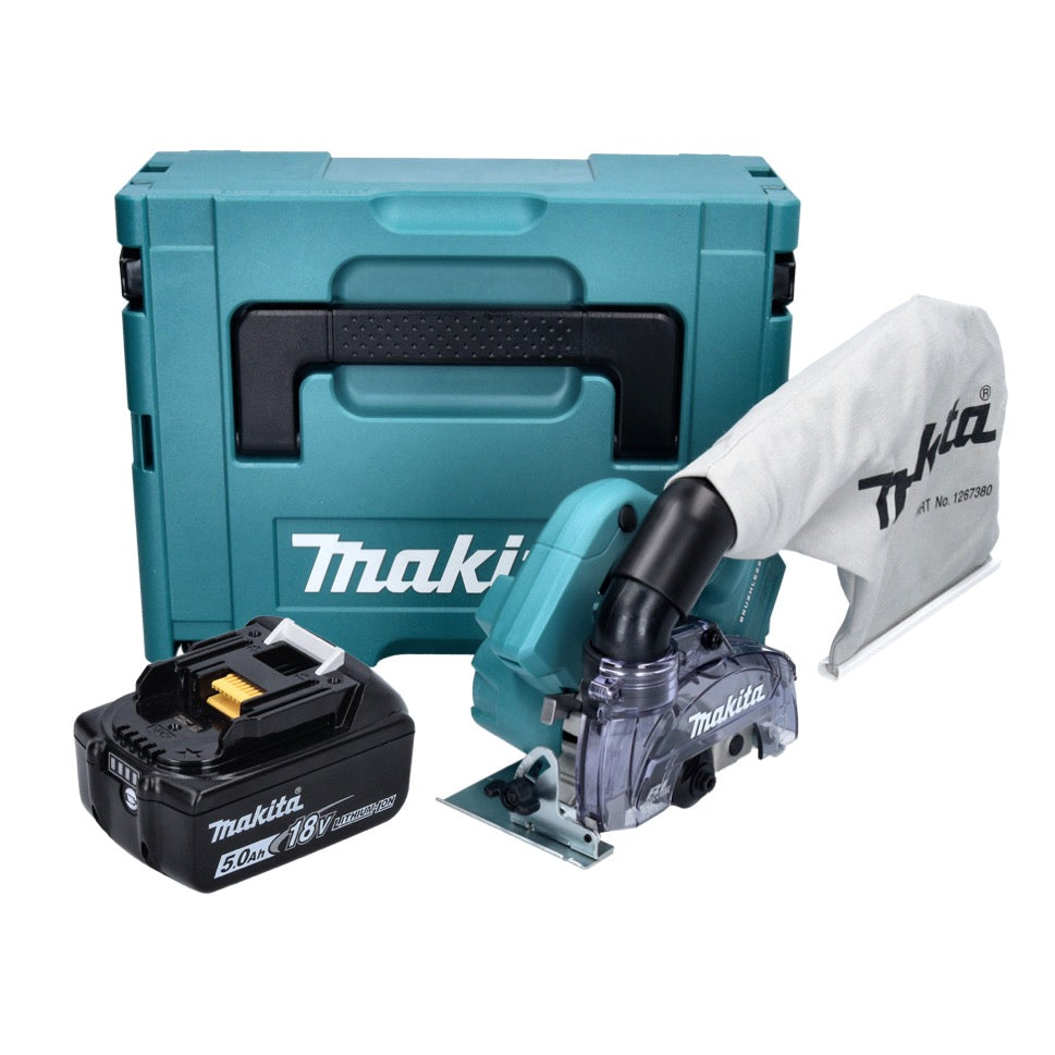 Makita DCC 500 T1J Akku Diamantschneider 18 V 125 mm Brushless + 1x Akku 5,0 Ah + Makpac - ohne Ladegerät - Toolbrothers