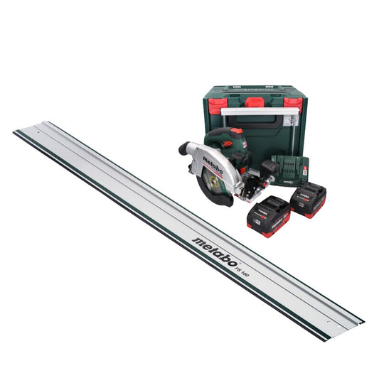 Metabo KS 18 LTX 66 BL Akku Handkreissäge 18 V 165 mm + 2x Akku 5,5 Ah + Ladegerät + Führungsschiene + metaBOX