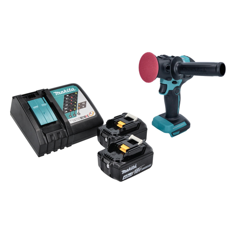 Makita DPV 300 RM Akku Schleifer Polierer 18 V 50 / 80 mm Brushless + 2x Akku 4,0 Ah + Ladegerät - Toolbrothers