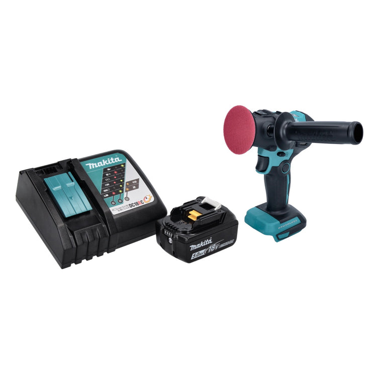 Makita DPV 300 RT1 Akku Schleifer Polierer 18 V 50 / 80 mm Brushless + 1x Akku 5,0 Ah + Ladegerät - Toolbrothers