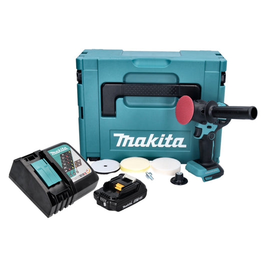 Makita DPV 300 RA1J meuleuse-polisseuse à batterie 18 V 50 / 80 mm sans balais + 1x batterie 2,0 Ah + chargeur + Makpac