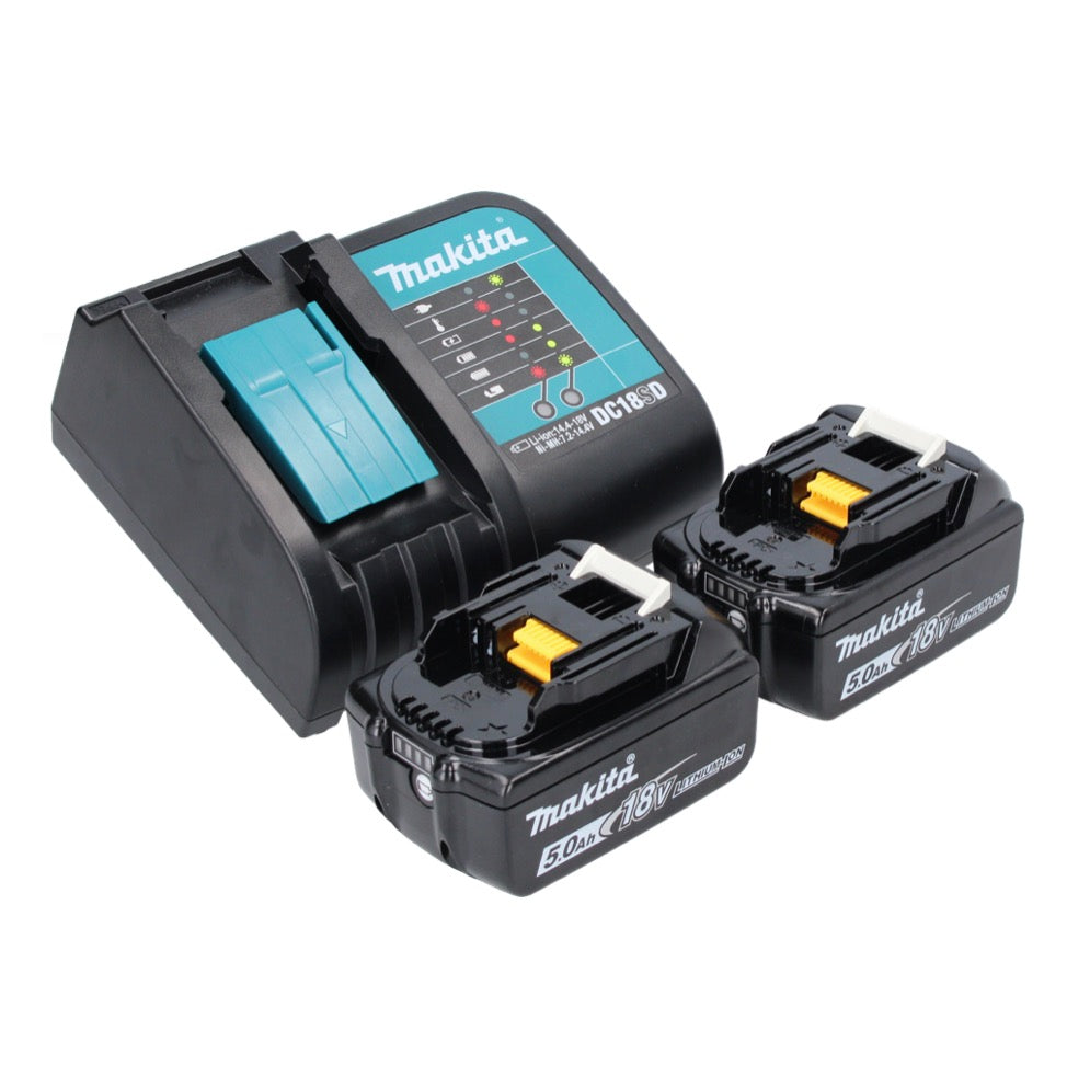 Makita DHP 486 STX perceuse à percussion sans fil 18 V 130 Nm sans balai + 2x batteries 5,0 Ah + chargeur + Makbox