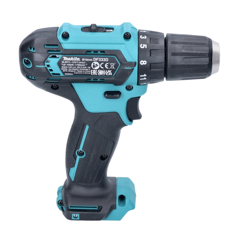 Makita DF 333 DZX Akku Bohrschrauber 12 V max. 30 Nm + Makbox - ohne Akku, ohne Ladegerät