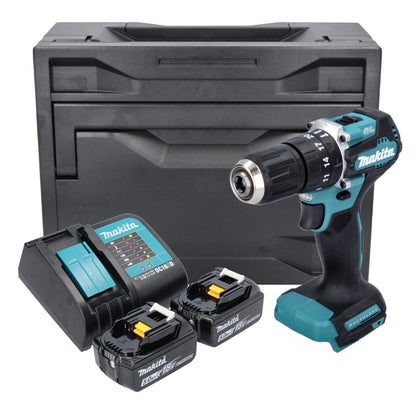 Makita DHP 487 STX perceuse à percussion sans fil 18 V 40 Nm sans balai + 2x batteries 5,0 Ah + chargeur + Makbox