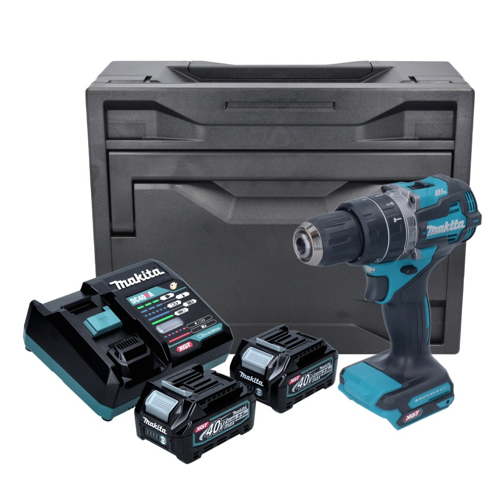 Makita HP 002 GD201X Akku Schlagbohrschrauber 40 V max. 64 Nm Brushless + 2x Akku 2,5 Ah + Ladegerät + Makbox