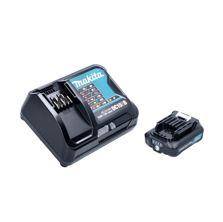 Makita HP 333 DSAW perceuse à percussion sans fil 12 V 30 Nm blanc + 1x batterie 2,0 Ah + chargeur + coffret