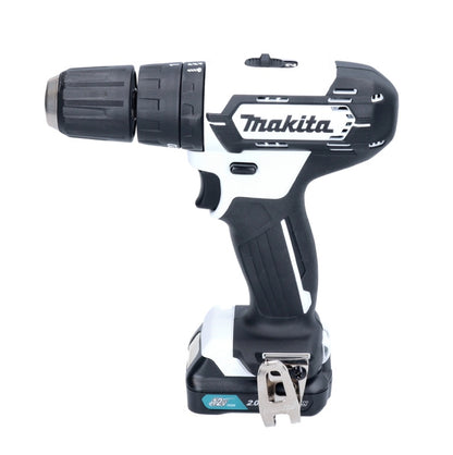 Makita HP 333 DSAW Akku Schlagbohrschrauber 12 V 30 Nm Weiß + 1x Akku 2,0 Ah + Ladegerät + Koffer