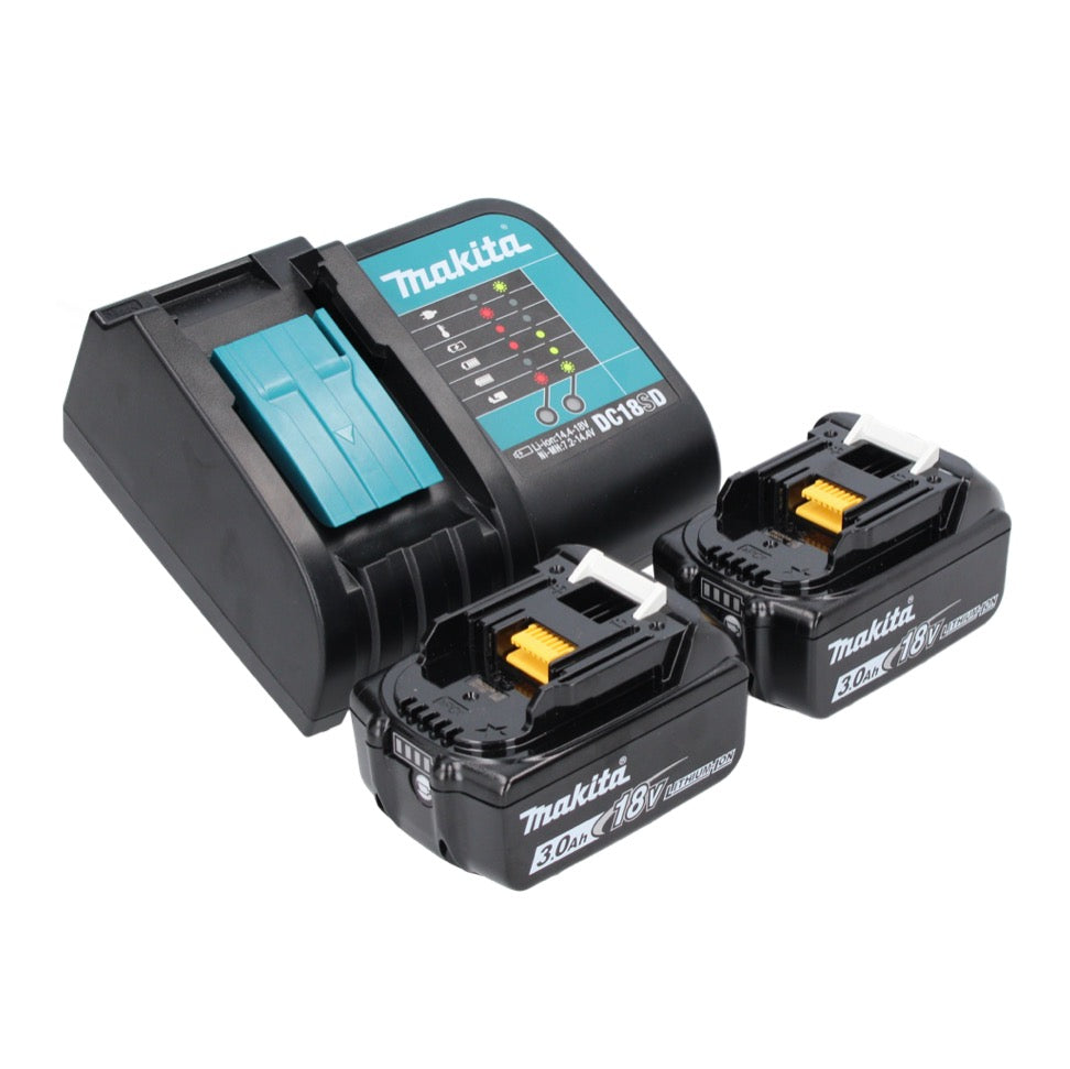 Makita DHP 484 SFX W perceuse à percussion sans fil 18 V 54 Nm sans balais blanc + 2x batteries 3,0 Ah + chargeur + Makbox