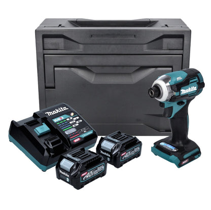 Makita TD 001 GD201X Akku Schlagschrauber 40 V max. 220 Nm 1/4" XGT Brushless + 2x Akku 2,5 Ah + Ladegerät + Makbox