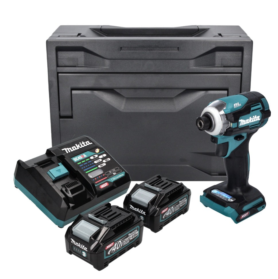 Makita TD 001 GM201X Akku Schlagschrauber 40 V max. 220 Nm 1/4" XGT Brushless + 2x Akku 4,0 Ah + Ladegerät + Makbox