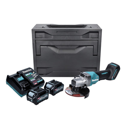 Makita GA 016 GD201X Akku Winkelschleifer 40 V max. 125 mm Brushless  XGT + 2x Akku 2,5 Ah + Ladegerät + Makbox