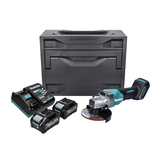 Meuleuse d'angle sur batterie Makita GA 016 GM201X 40 V max. 125 mm sans balais XGT + 2x batteries 4,0 Ah + chargeur + Makbox