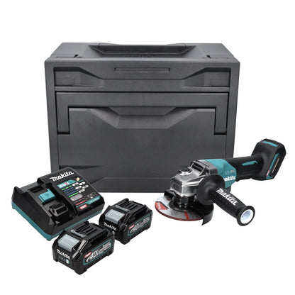 Meuleuse d'angle sur batterie Makita GA 013 GM201X 40 V max. 125 mm sans balais XGT + 2x batteries 4,0 Ah + chargeur + Makbox