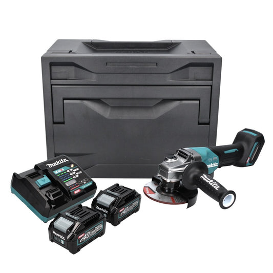 Makita GA 013 GM201X Akku Winkelschleifer 40 V max. 125 mm Brushless XGT + 2x Akku 4,0 Ah + Ladegerät + Makbox