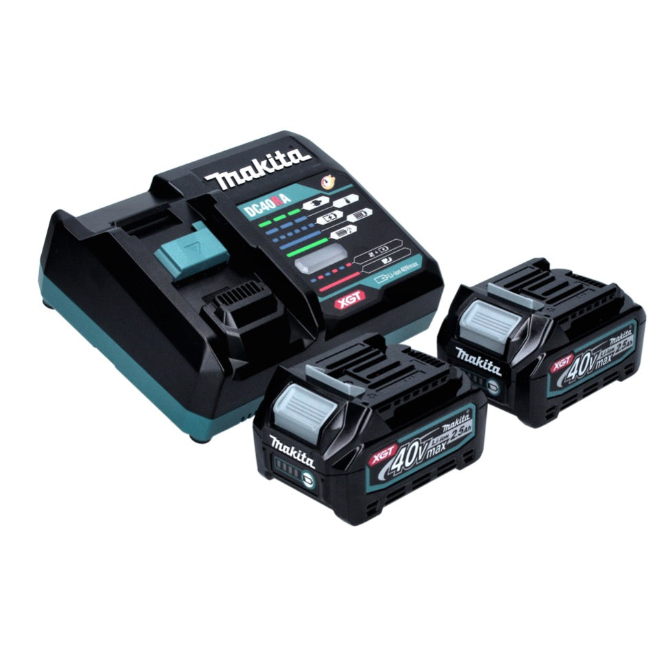 Makita GA 005 GD201X Akku Winkelschleifer 40 V max. 125 mm Brushless XGT + 2x Akku 2,5 Ah + Ladegerät + Makbox