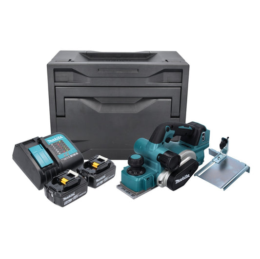 Makita DKP 181 STX Akku Hobel Falzhobel 82 mm 18 V Brushless + 2x Akku 5,0 Ah + Ladegerät + Makbox