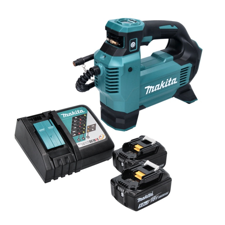 Makita DMP 181 RT Akku Kompressor 18 V 11,1 bar + 2x Akku 5,0 Ah + Ladegerät