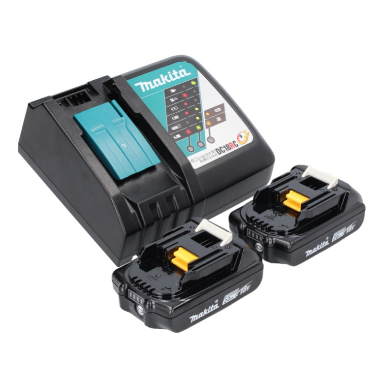 Compresseur sur batterie Makita DMP 181 RAJ 18 V 11,1 bar + 2x batteries 2,0 Ah + chargeur + Makpac