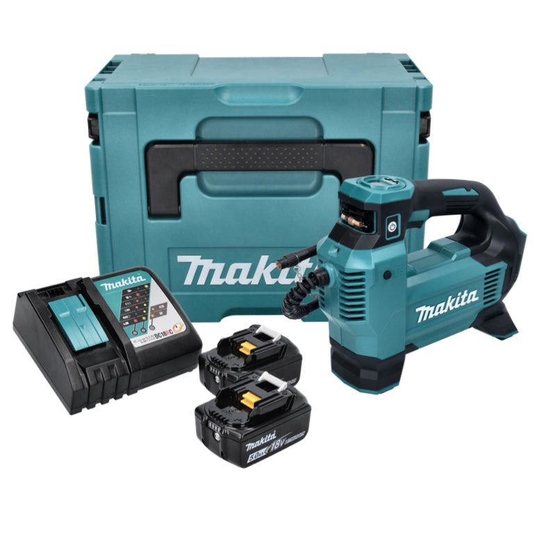 Compresseur sur batterie Makita DMP 181 RTJ 18 V 11,1 bar + 2x batteries 5,0 Ah + chargeur + Makpac