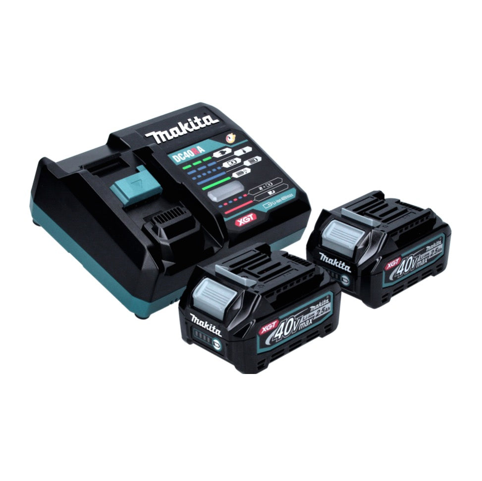 Meuleuse d'angle sur batterie Makita GA 023 GD201 40 V max. 125 mm sans balais XGT + 2x batterie 2,5 Ah + chargeur + Makpac