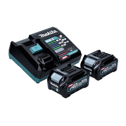 Makita FN 001 GD2 cloueuse à tête d'emballage avec batterie 40 V max. XGT Brushless + 2x batterie 2,5 Ah + chargeur