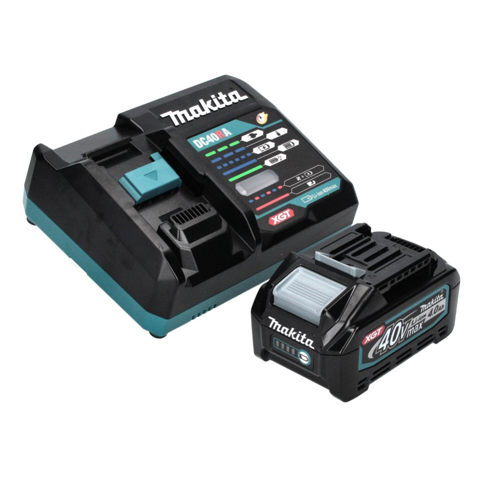 Makita FN 001 GM1 cloueuse à tête d'emballage avec batterie 40 V max. XGT Brushless + 1x batterie 4,0 Ah + chargeur