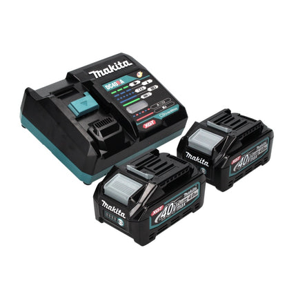 Makita FN 001 GM2 cloueuse à tête d'emballage avec batterie 40 V max. XGT Brushless + 2x batterie 4,0 Ah + chargeur