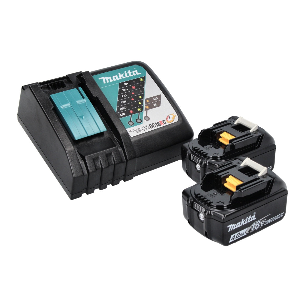 Meuleuse d'angle sur batterie Makita DGA 517 RM 18 V 125 mm sans balais + 2 batteries 4,0 Ah + chargeur