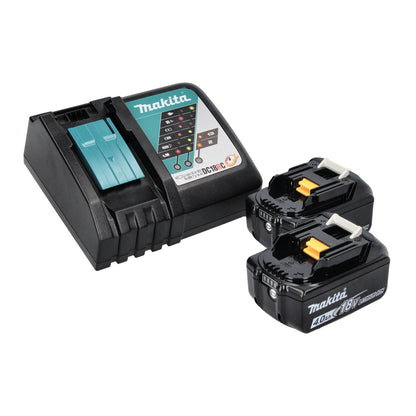 Meuleuse d'angle sur batterie Makita DGA 517 RM 18 V 125 mm sans balais + 2 batteries 4,0 Ah + chargeur