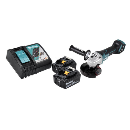 Makita DGA 517 RG Meuleuse d'angle sur batterie 18 V 125 mm sans balais + 2x batteries 6,0 Ah + chargeur