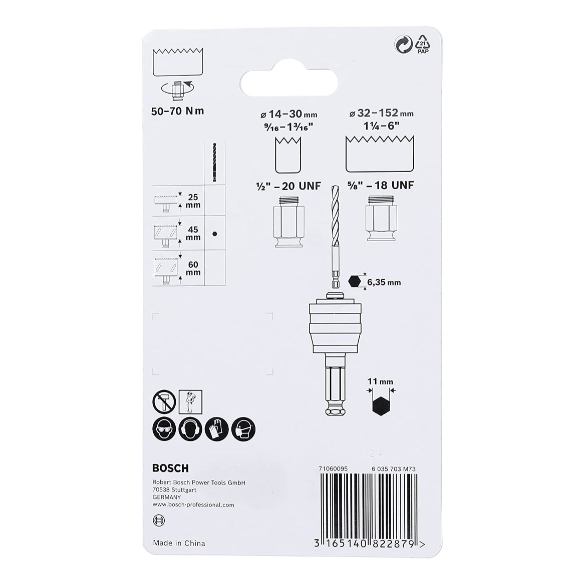 Bosch Power Change Plus Starter Kit 7,15 x 85 mm HSS-G Bohrer Sechskantaufnahme ( 2608599010 ) Multimaterial Carbide