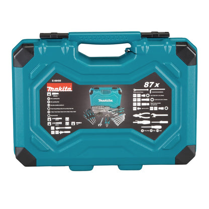 Makita Handwerkzeug Set 87 tlg. Chrom Vanadium Stahl ( E-08458 ) Bit / Zange / Ratsche / Schraubendreher / Schraubenschlüssel