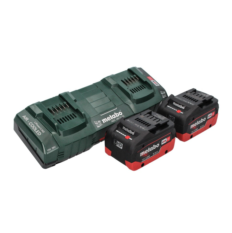 Metabo RM 36-18 LTX BL 36 Akku Rasenmäher 36 V ( 2x 18 V ) LTX Brushless + 2x Akku 5,5 Ah + Doppelladegerät - Toolbrothers